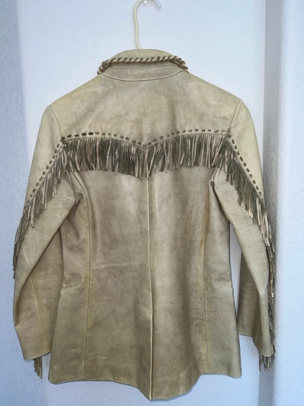 Ralph Lauren Beige Leather Fringe Western Jacket Petite XS / Petite 0/2 - Picture 3 of 9